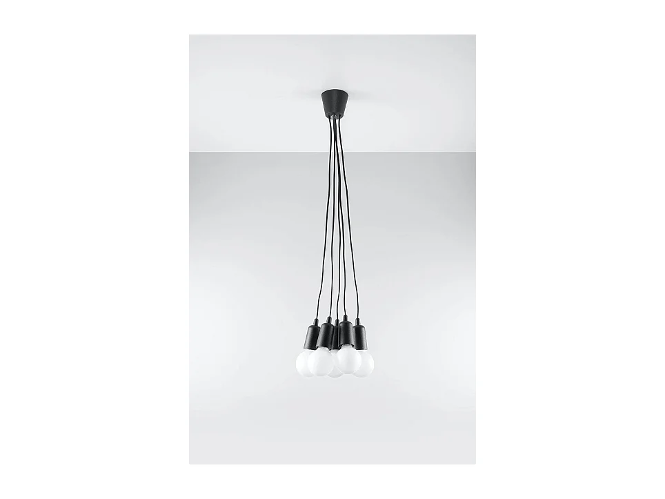 Sollux DIEGO Suspension à 5 ampoules au plafond, noir