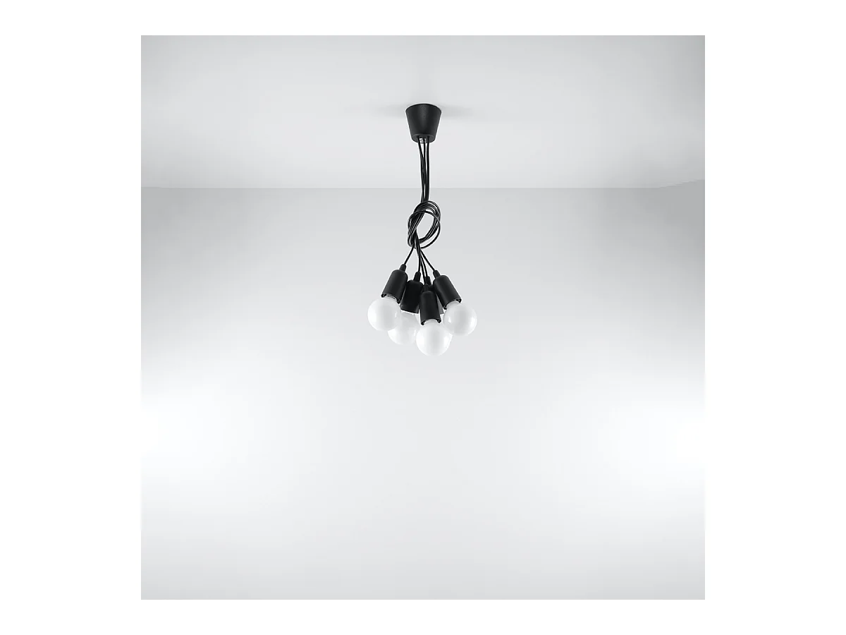 Sollux DIEGO Suspension à 5 ampoules au plafond, noir