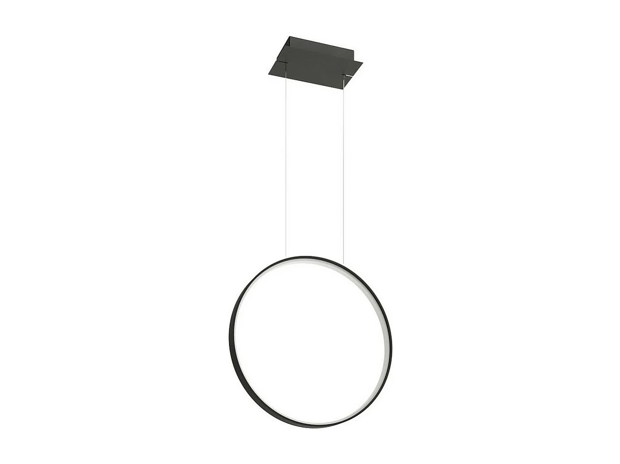 Sollux Lighting Rio Lámpara de techo colgante circular LED integrada, negra, 4000K, 3870lm