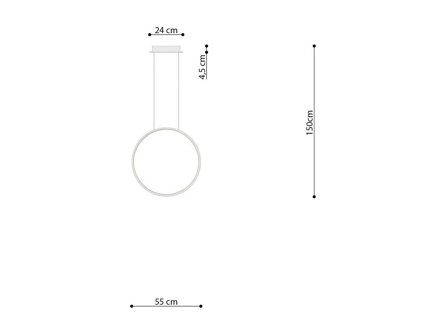 Sollux Lighting Rio Lámpara de techo colgante circular LED integrada, negra, 4000K, 3870lm