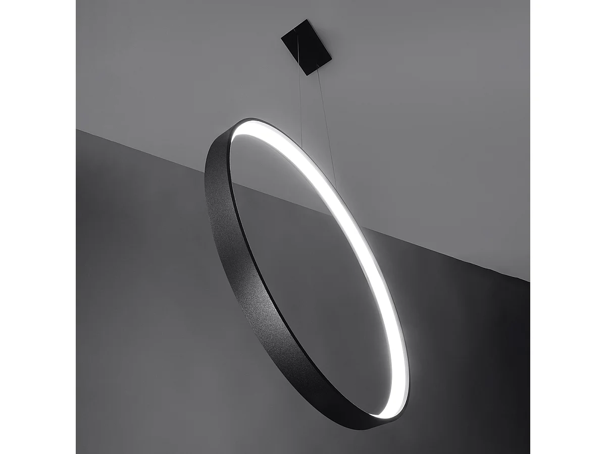 Hanglampen Rio Modern Van  - 1 Lichtbronnen - L.55 X H.150 Cm - Zwart