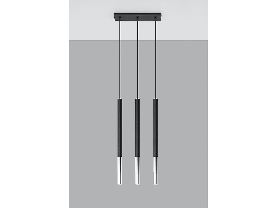Triple Hanging Pendelleuchte Black, Chrome G9 Dreifach hängende Pendelleuchte Schwarz, Chrom G9