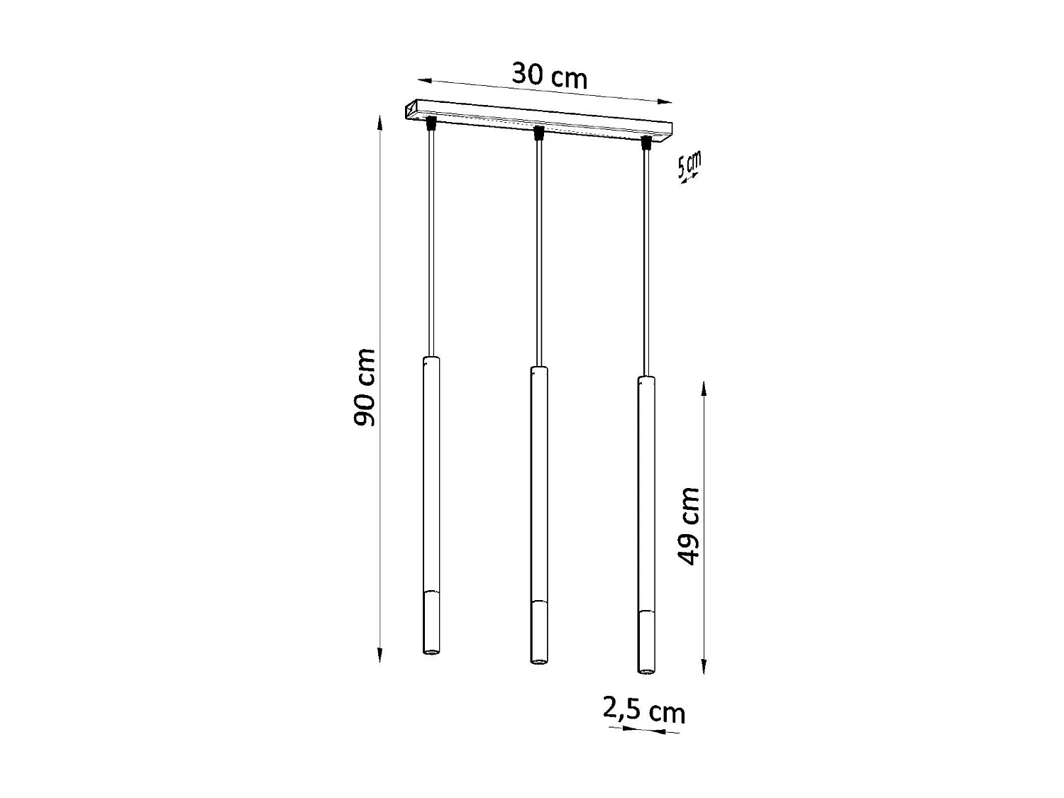 Triple Hanging Pendelleuchte Black, Chrome G9 Dreifach hängende Pendelleuchte Schwarz, Chrom G9