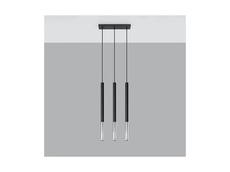 Sollux MOZAICA Suspension triple noir, chrome G9