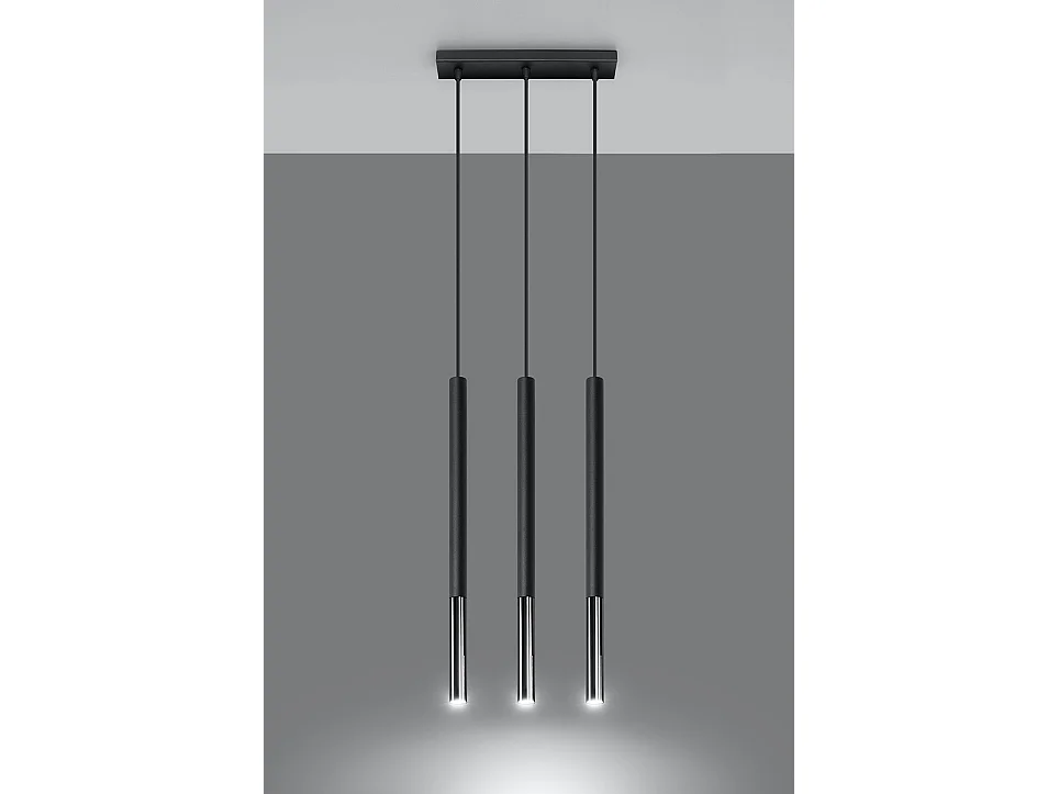 Sollux MOZAICA Suspension triple noir, chrome G9