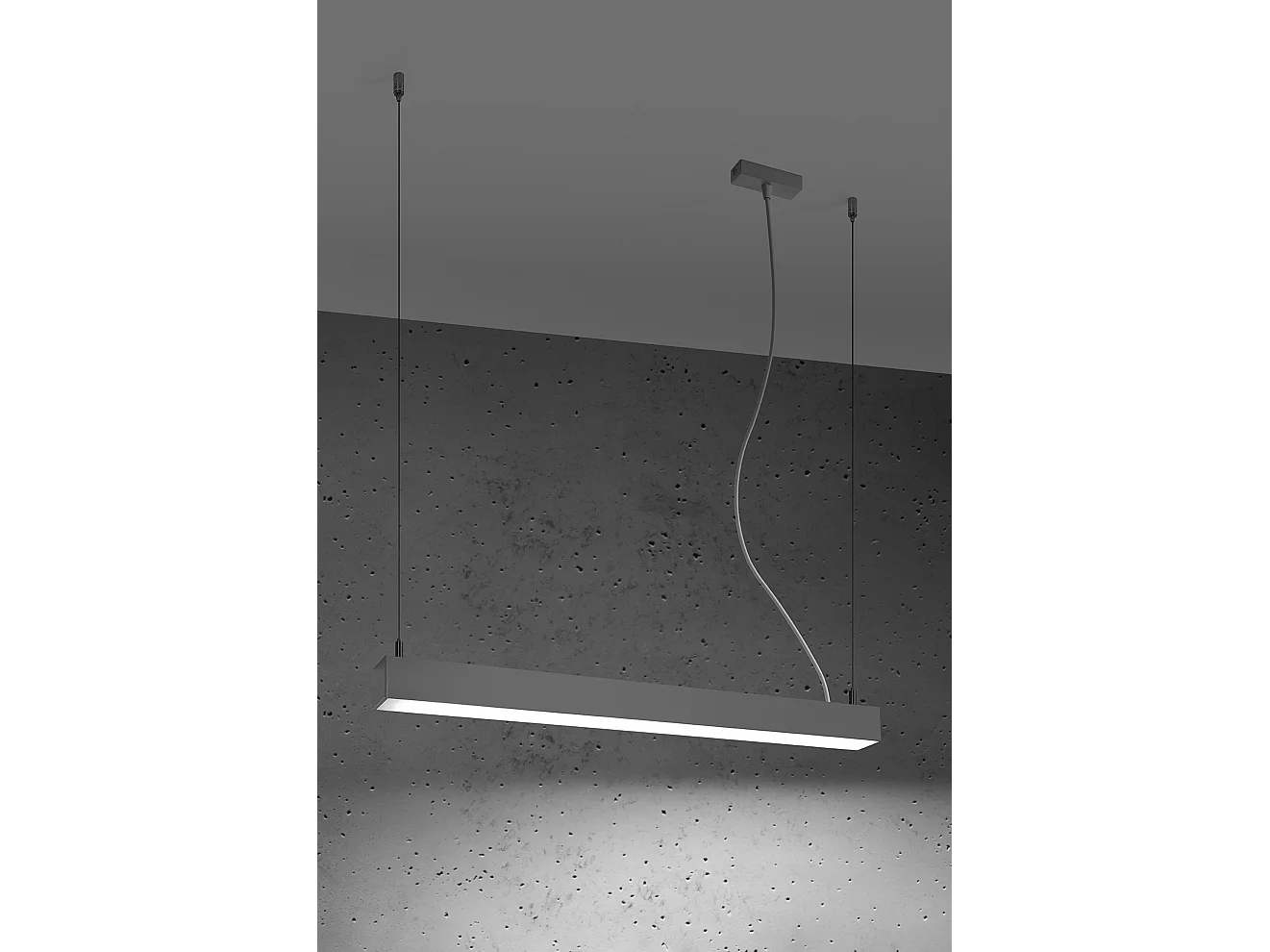 Sospensione a barra lineare dritta a LED integrata da 95 cm grigio chiaro 4000K Colgante de barra recta lineal LED integrado de 95 cm gris claro 4000K