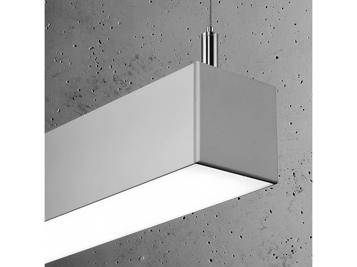 Sospensione a barra lineare dritta a LED integrata da 95 cm grigio chiaro 4000K Colgante de barra recta lineal LED integrado de 95 cm gris claro 4000K