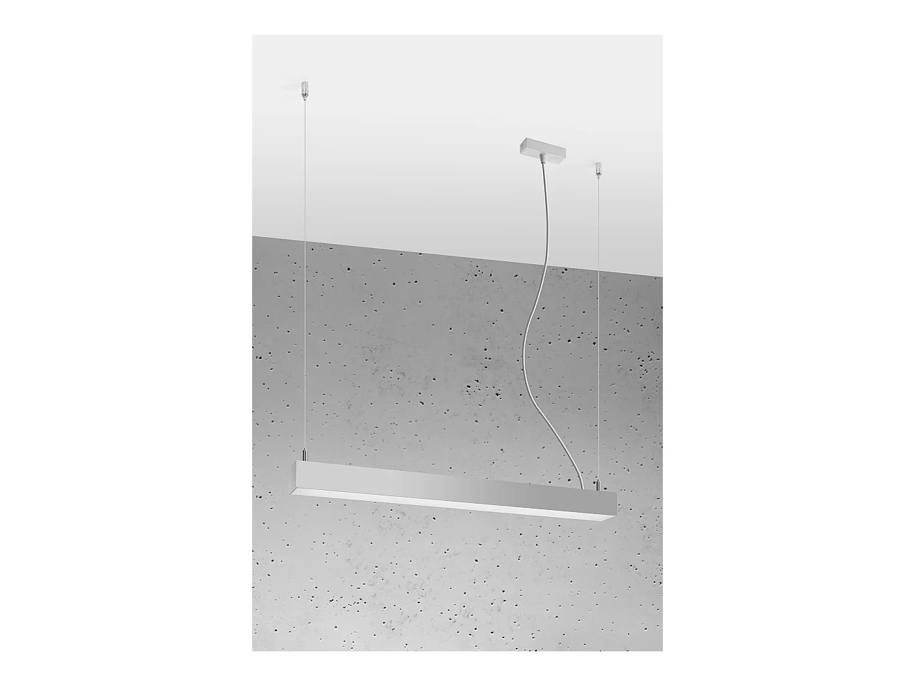 Hanglampen Pinne Minimalistisch Van  - 1 Lichtbronnen - L.67 X H.150 Cm - Grijs