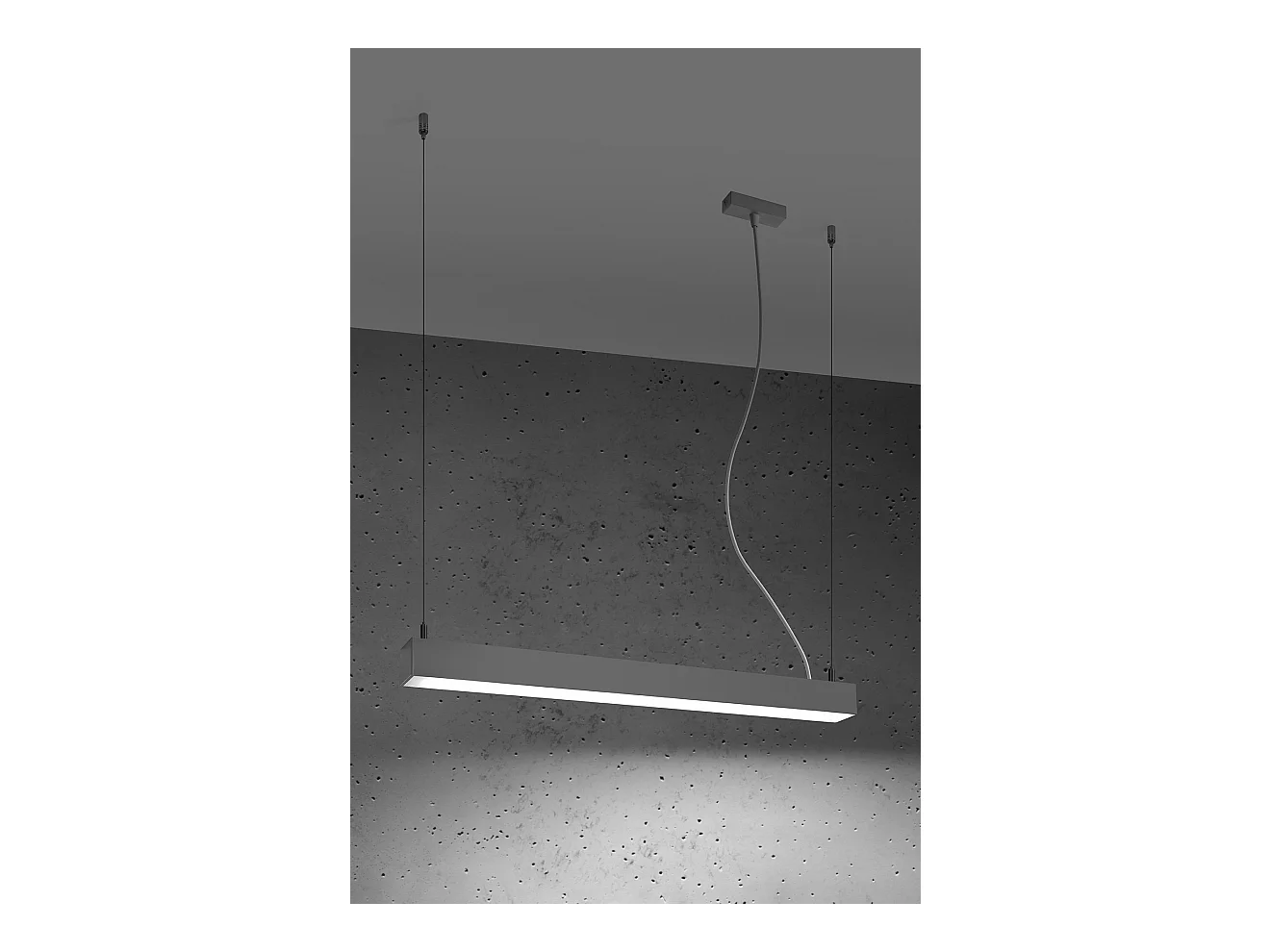 Hanglampen Pinne Minimalistisch Van  - 1 Lichtbronnen - L.67 X H.150 Cm - Grijs