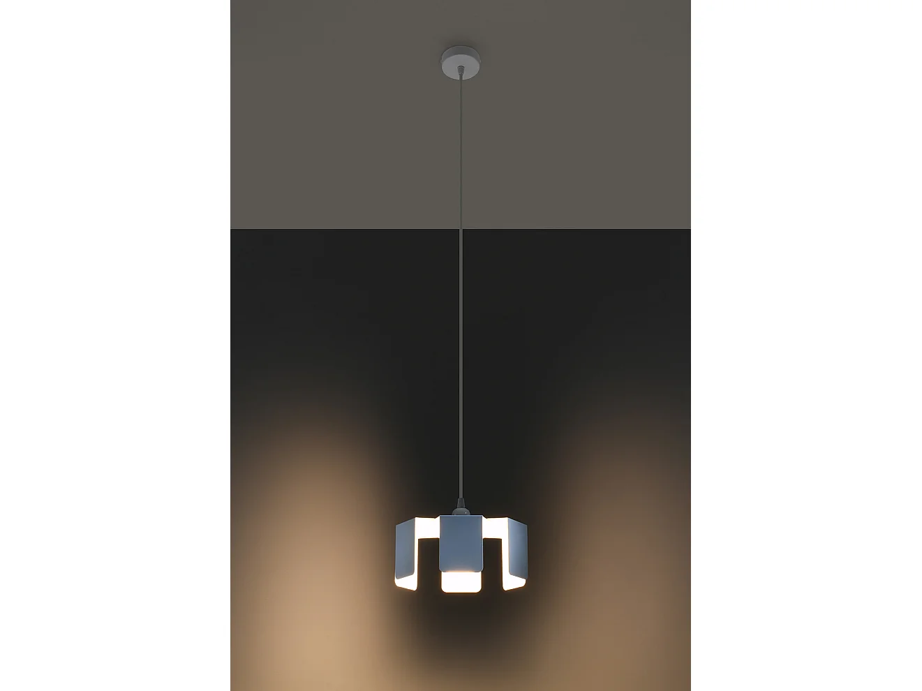 Hanglampen Tulip Industrieel Van  - 1 Lichtbronnen - L.24 X H.110 Cm - Wit