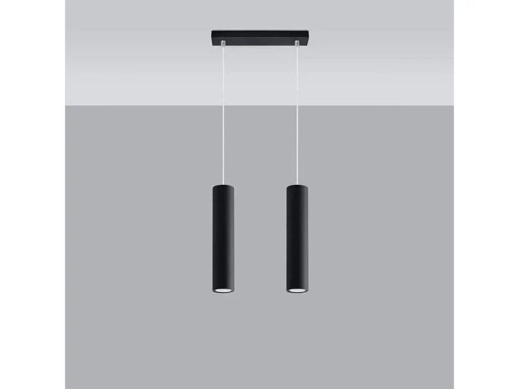 Hanglampen Lagos Modern Van  - 2 Lichtbronnen - L.30 X H.90 Cm - Zwart