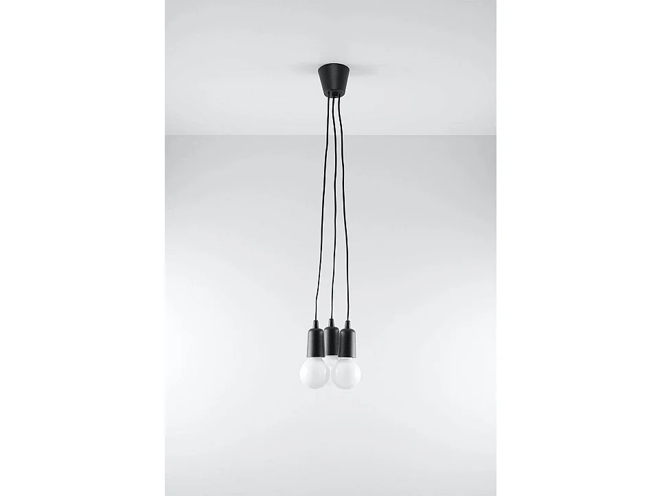 Sollux DIEGO Suspension à 3 ampoules au plafond, noir