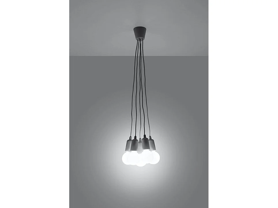 Lampa wisząca DIEGO 5 szara