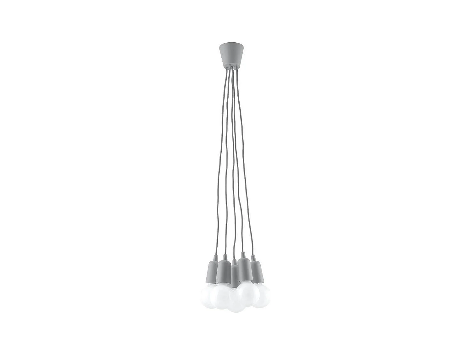 Sollux DIEGO Suspension à 5 ampoules au plafond, gris
