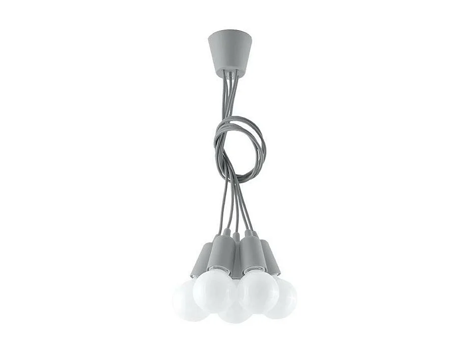 Hanglampen Diego Modern Van  - 5 Lichtbronnen - L.25 X H.90 Cm - Grijs