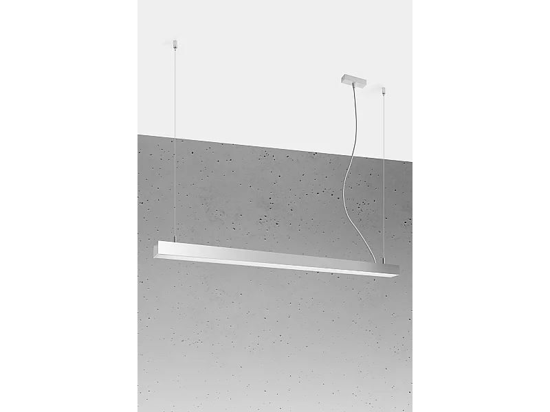 Lampada a sospensione lineare a barra dritta a LED integrata da 115 cm grigio chiaro 3000K Colgante de barra recta lineal LED integrado 115cm gris claro 3000K