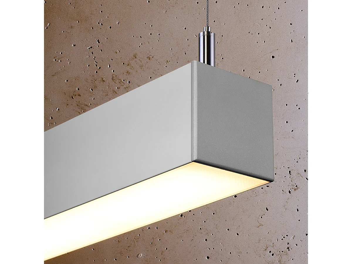 Integrierte LED 115cm Linear Straight Bar Pendelleuchte Grau 3000K Lampada a sospensione lineare a barra dritta a LED integrata da 115 cm grigio chiaro 3000K