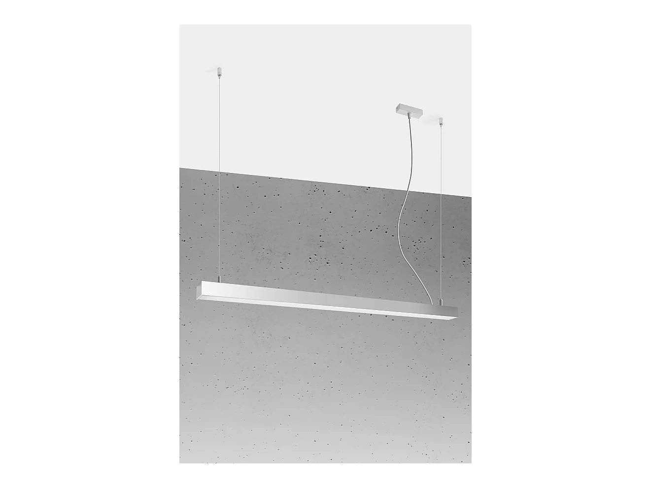 Sollux PINNE Suspension Barre Droite Linéaire LED 115cm Intégré Gris Clair 3000K