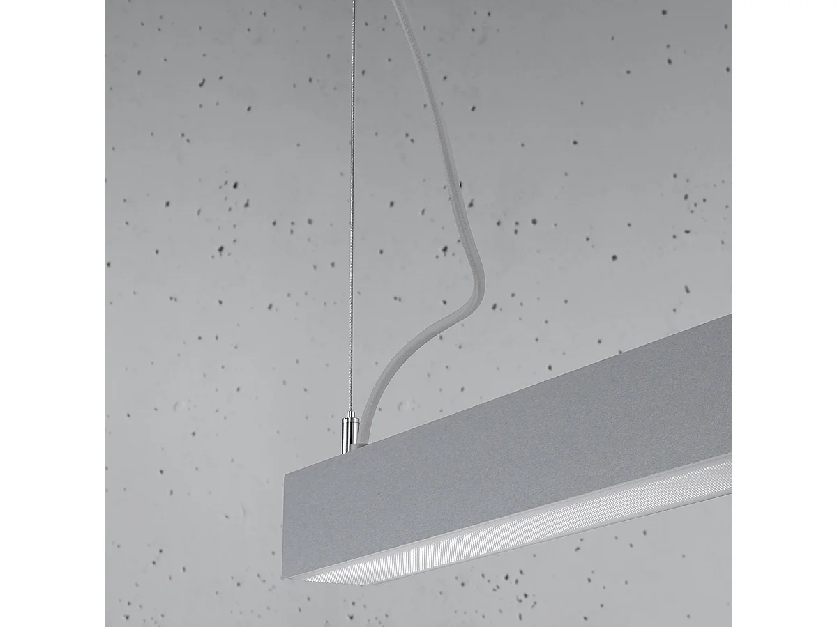 Sollux PINNE Suspension Barre Droite Linéaire LED 115cm Intégré Gris Clair 3000K