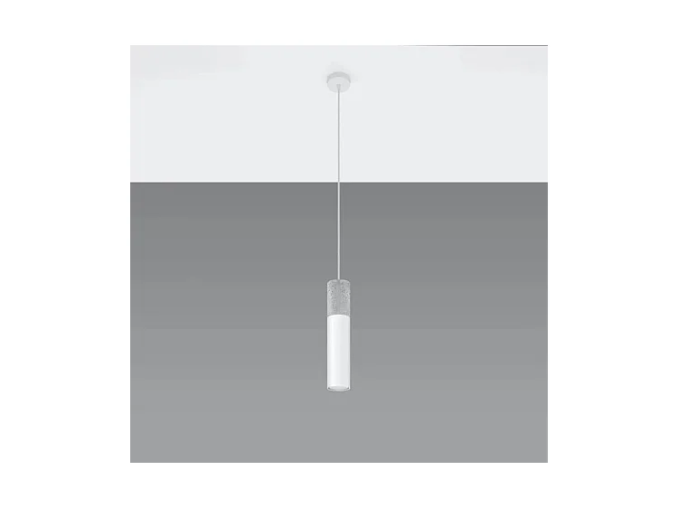 Sollux BORGIO Suspension Slim 8cm Gris Clair, Blanc GU10