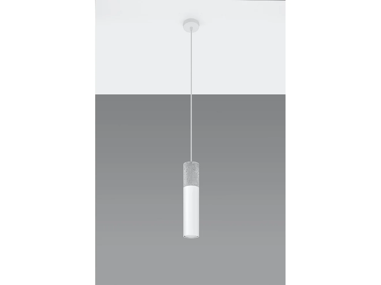 Hanglampen Borigio Modern Van  - 1 Lichtbronnen - L.8 X H.105 Cm - Wit/Grijs