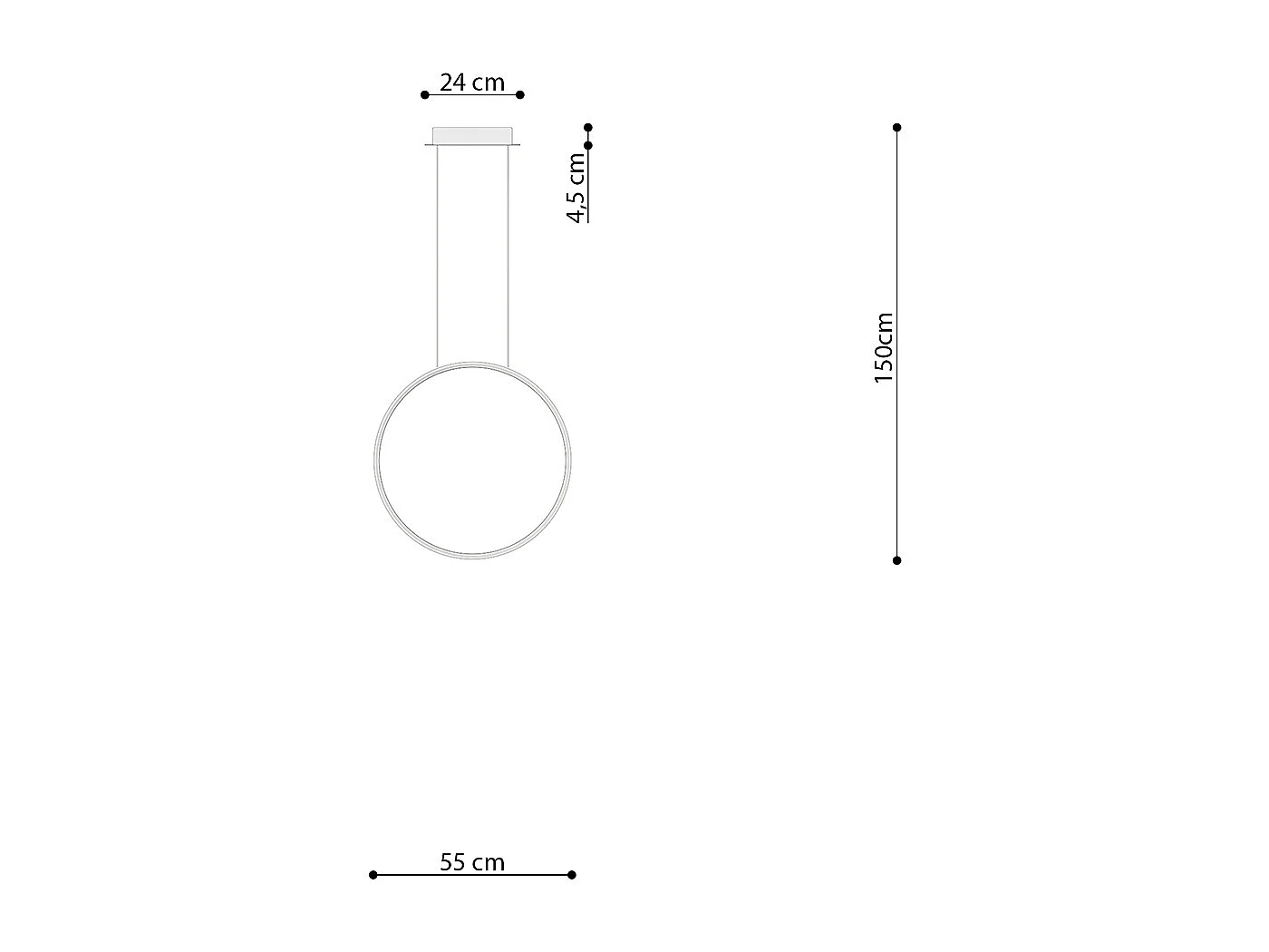 Sollux lichting Rio Integrierte LED-Kreis-Pendel-Deckenleuchte, Weiß, 4000 K, 3870 lm