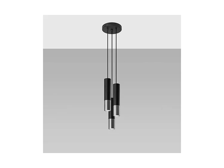 Sollux LOOPEZ Suspension Cluster Drop Noir, Chrome GU10