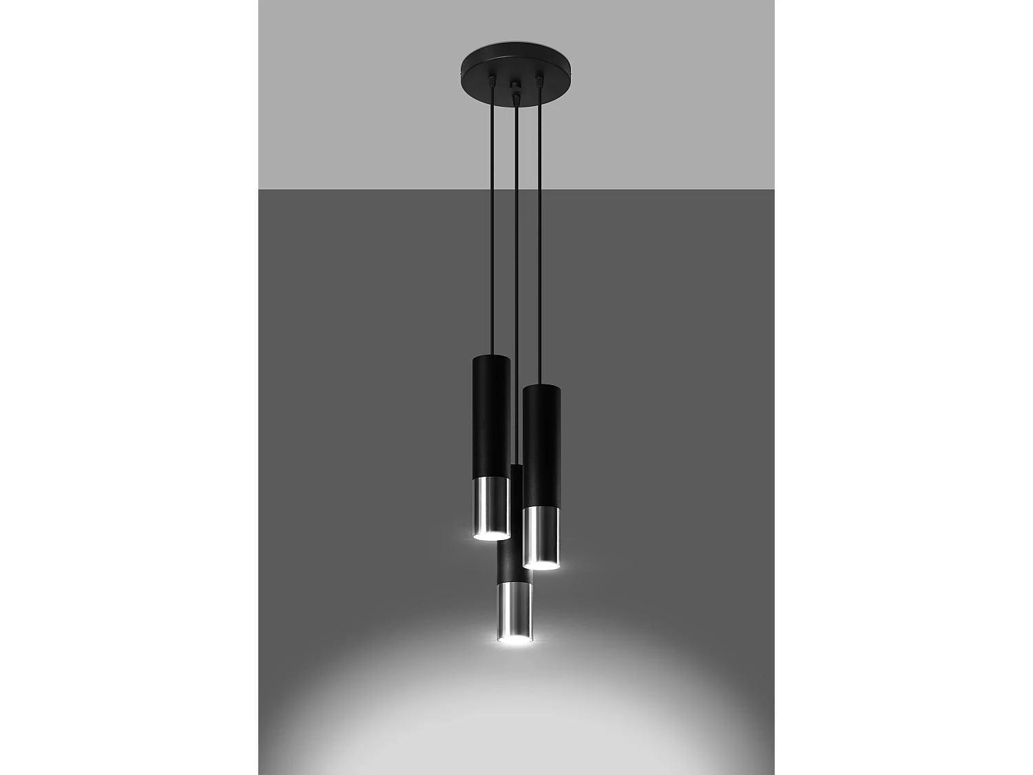 Lampa wisząca LOOPEZ 3P czarna/chrom