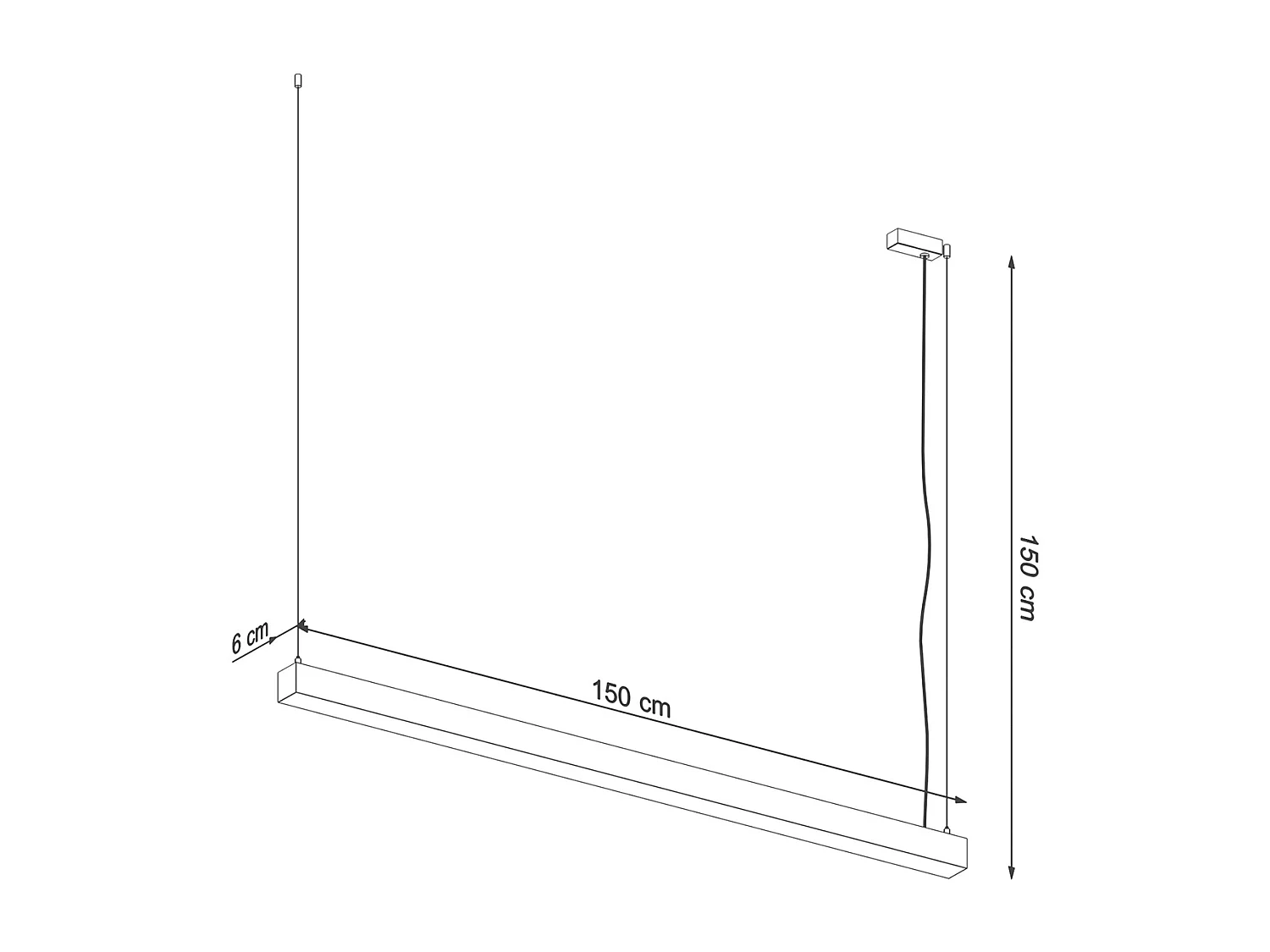 Lampada a sospensione lineare a barra dritta a LED da 145 cm integrata bianca 4000K Lámpara colgante de barra recta lineal LED integrada de 145 cm blanco 4000K