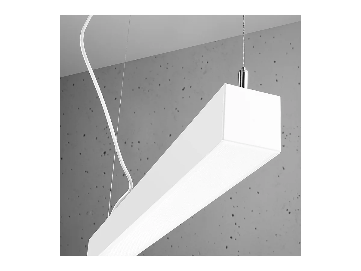 Sollux PINNE Luminaire suspendu barre droite linéaire LED intégrée 145 cm Blanc 4000K