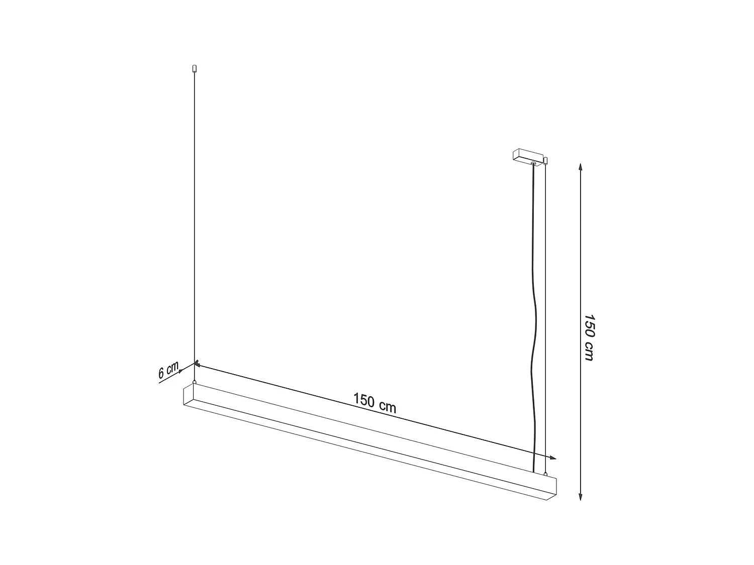 Sollux PINNE Luminaire suspendu barre droite linéaire LED intégrée 145 cm Blanc 4000K
