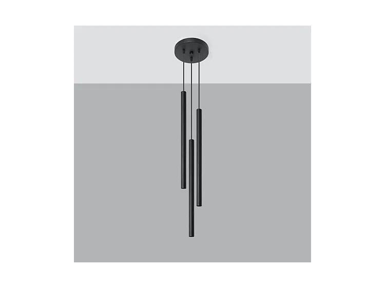 Sollux PASTELO Luminaire suspendu à 3 ampoules, noir, G9