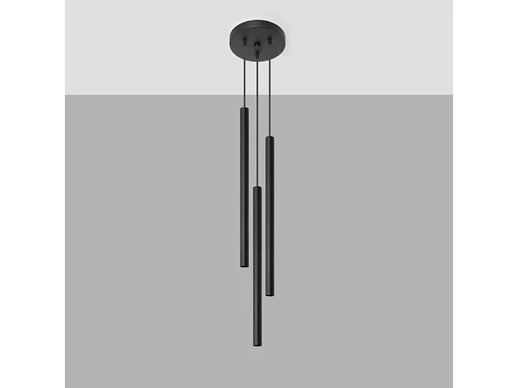 Sollux PASTELO Luminaire suspendu à 3 ampoules, noir, G9