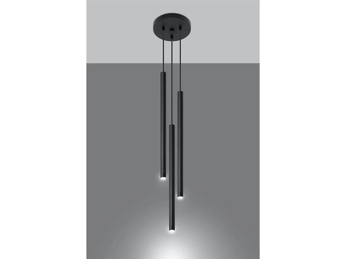 Sollux PASTELO Luminaire suspendu à 3 ampoules, noir, G9