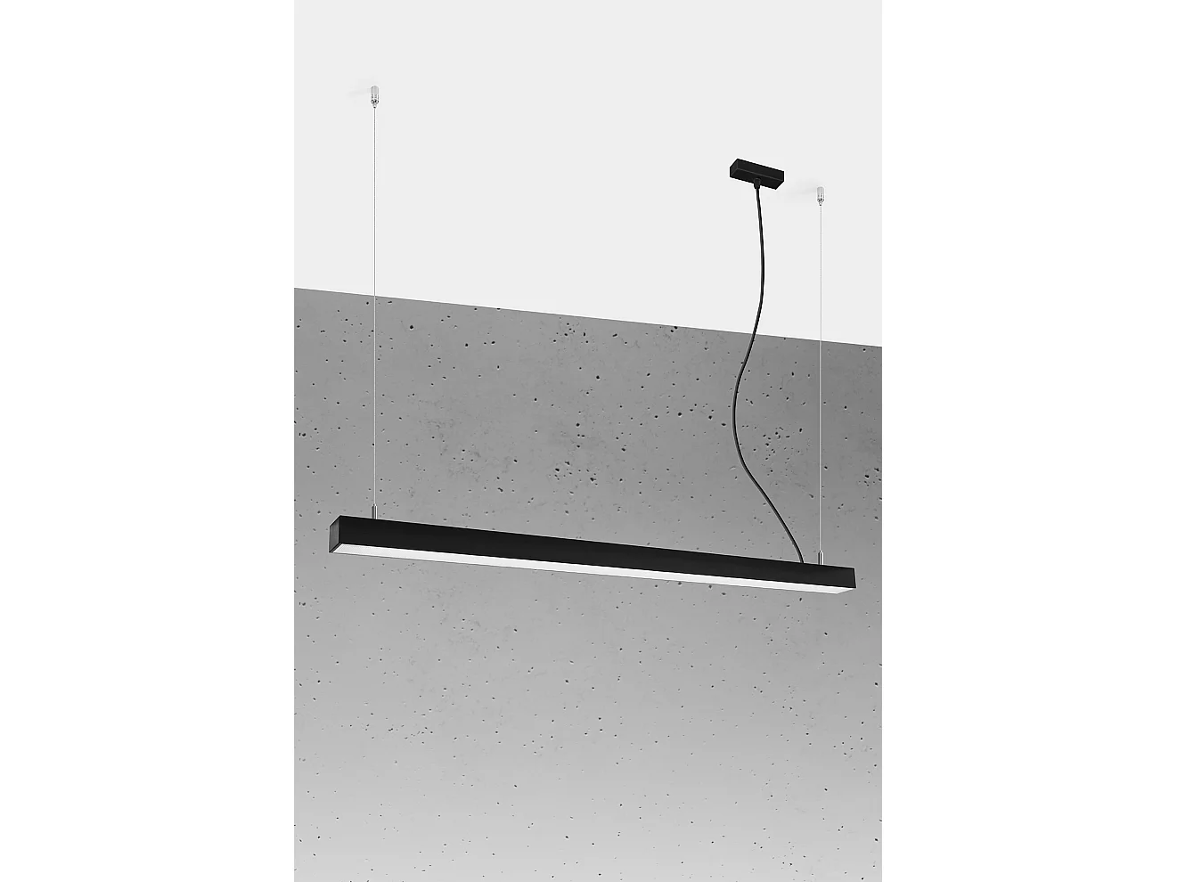 Lampada a sospensione lineare a barra dritta a LED da 115 cm integrata nera 3000K Lámpara colgante de barra recta lineal LED integrada de 115 cm negro 3000K