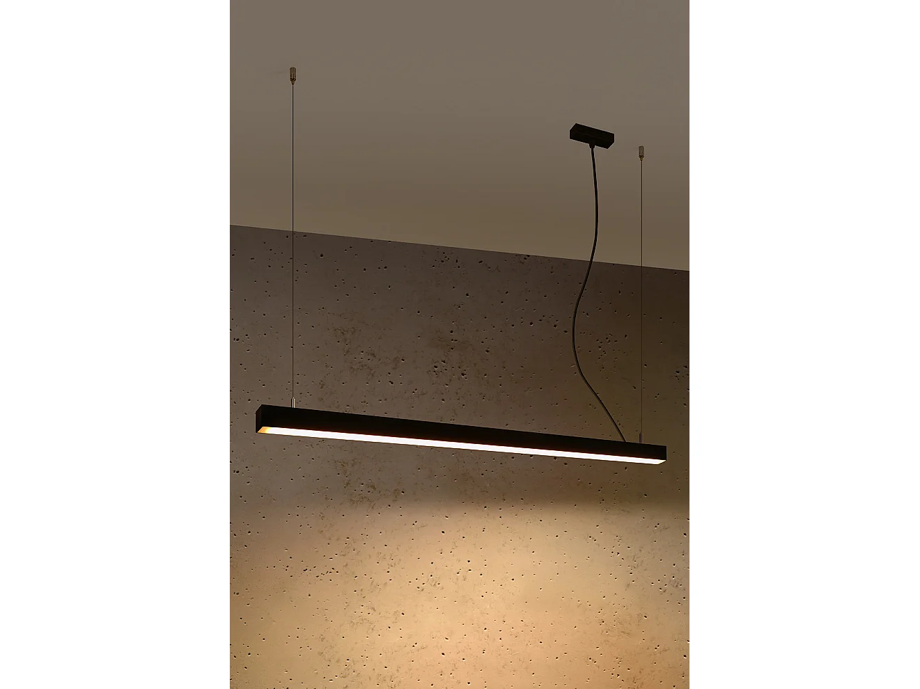 Hanglampen Pinne Minimalistisch Van  - 1 Lichtbronnen - L.118 X H.150 Cm - Zwart