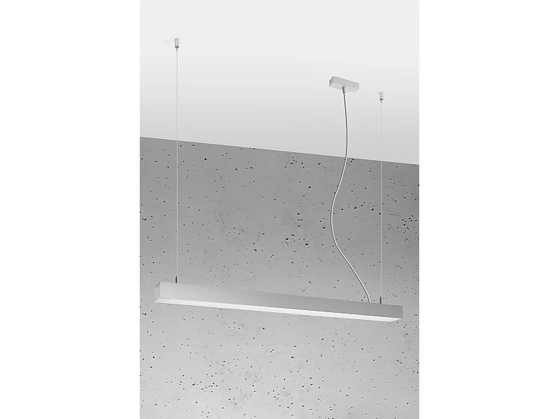 Sospensione a barra lineare dritta a LED 95 cm integrata grigio chiaro 3000K Lámpara colgante de barra recta lineal LED integrada de 95 cm gris claro 3000K
