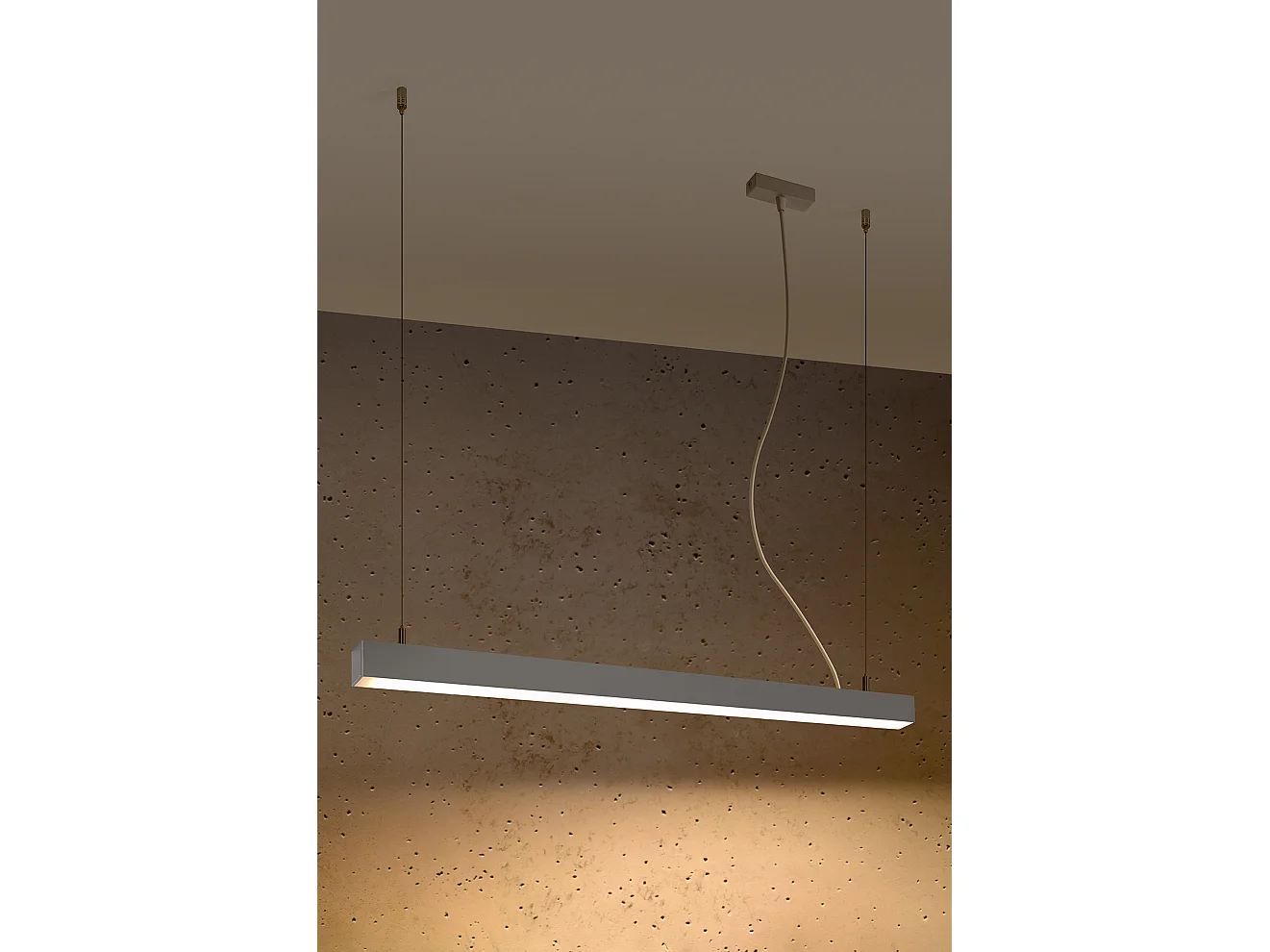 Integrated LED  95cm Linear Straight Bar Pendelleuchte Grey 3000K Integrierte LED 95cm Linear Straight Bar Pendelleuchte Grau 3000K