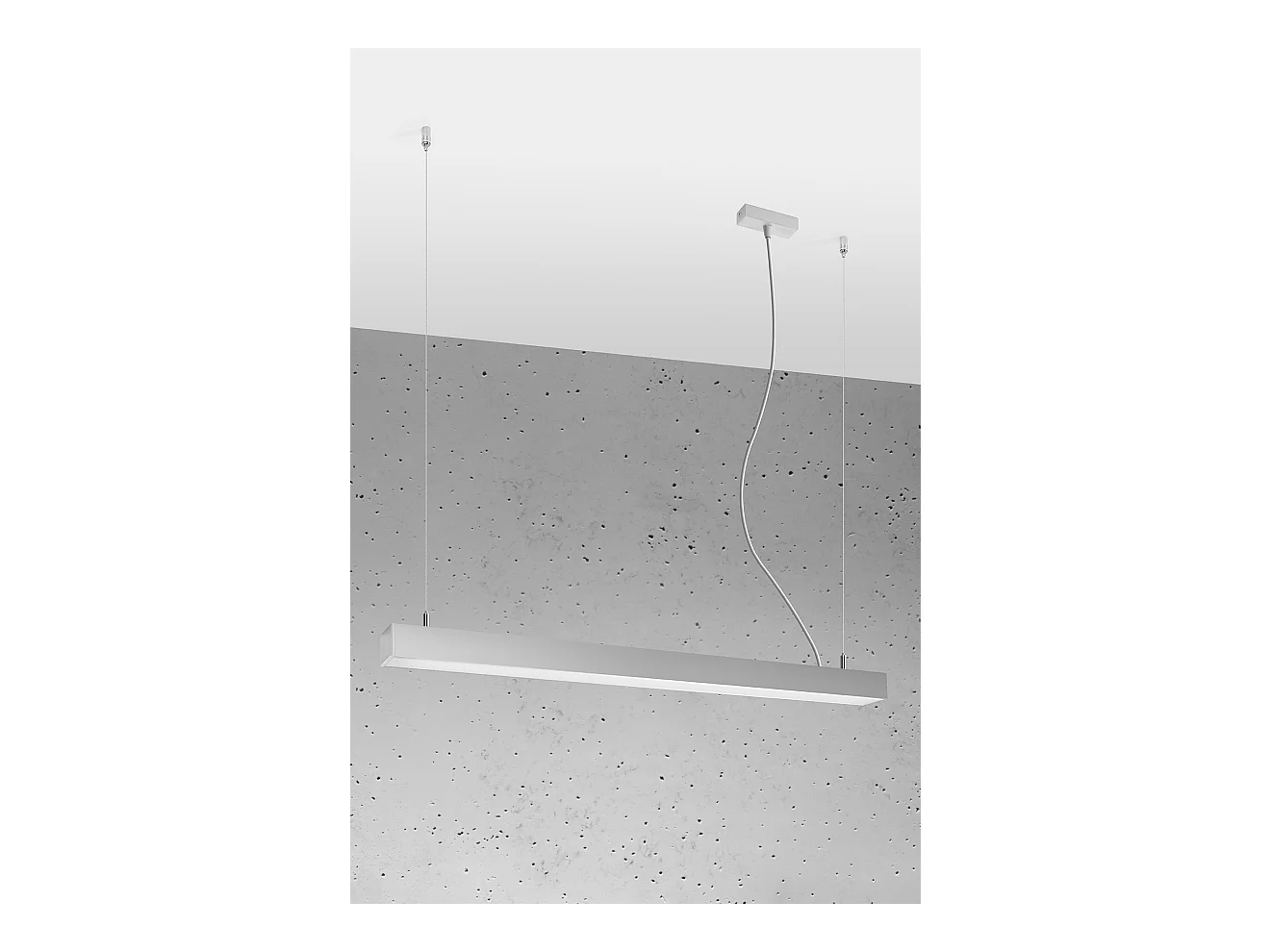 Sollux PINNE Suspension Barre Droite Linéaire LED 95cm Intégré Gris Clair 3000K