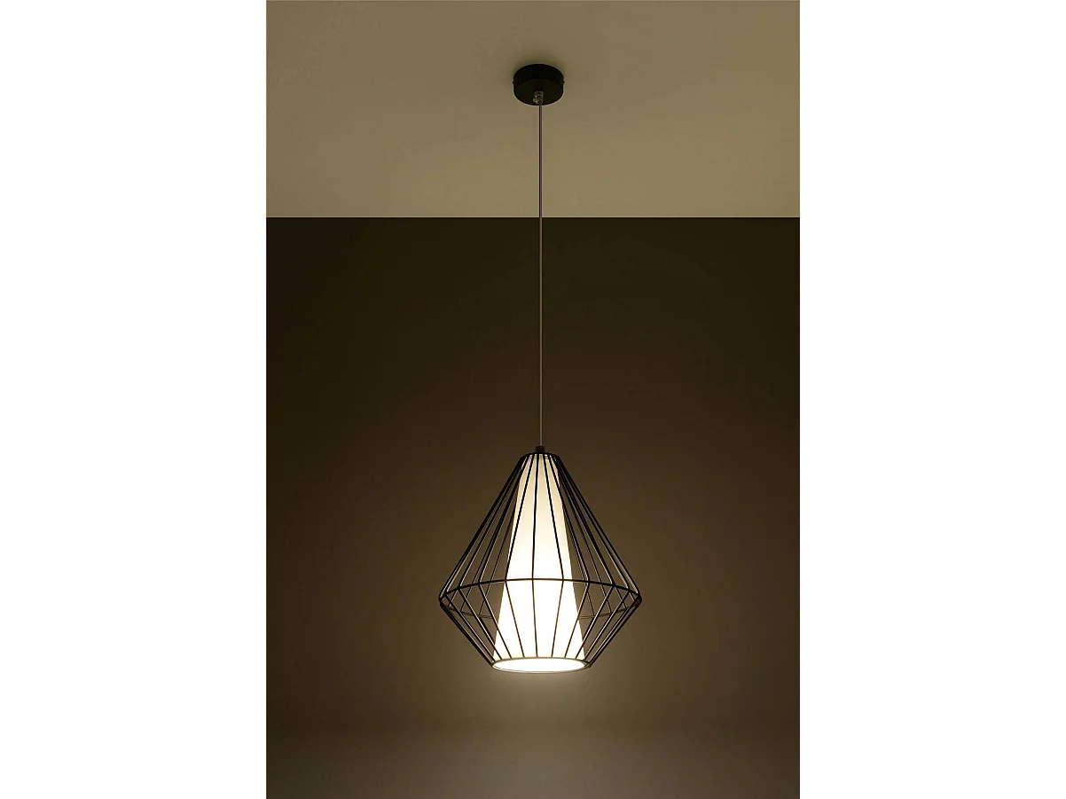 Sollux DEMI - 1 Deckenhalter mit Lichtkäfig Schwarz, Weiß, E27