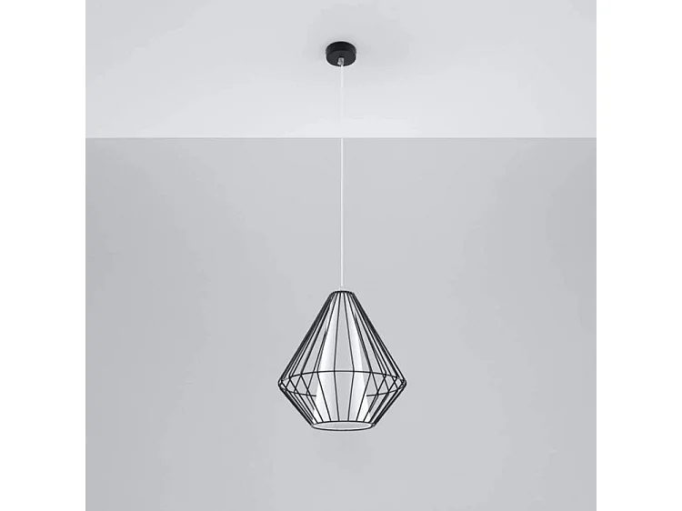 Hanglampen Demi Industrieel Van  - 1 Lichtbronnen - L.28 X H.130 Cm - Zwart