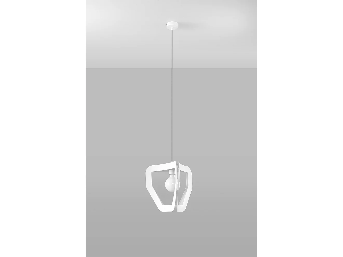 Lampada a sospensione moderna con struttura a filo bianco E27 Lámpara colgante moderna con marco de alambre blanco E27