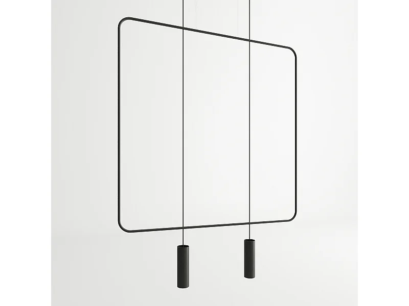 Moderne Drahtrahmen-Pendelleuchte Schwarz GU10 Lampada a sospensione moderna con struttura metallica nera GU10