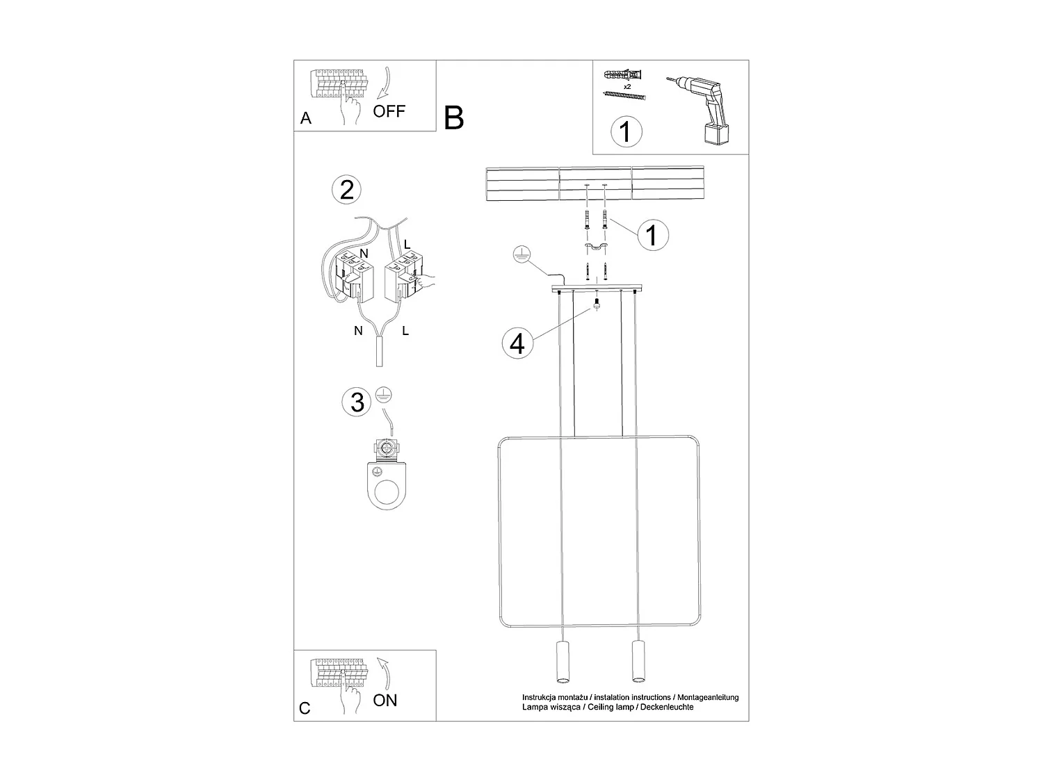 Lampada a sospensione moderna con struttura metallica nera GU10 Lámpara colgante moderna con marco de alambre Negro GU10