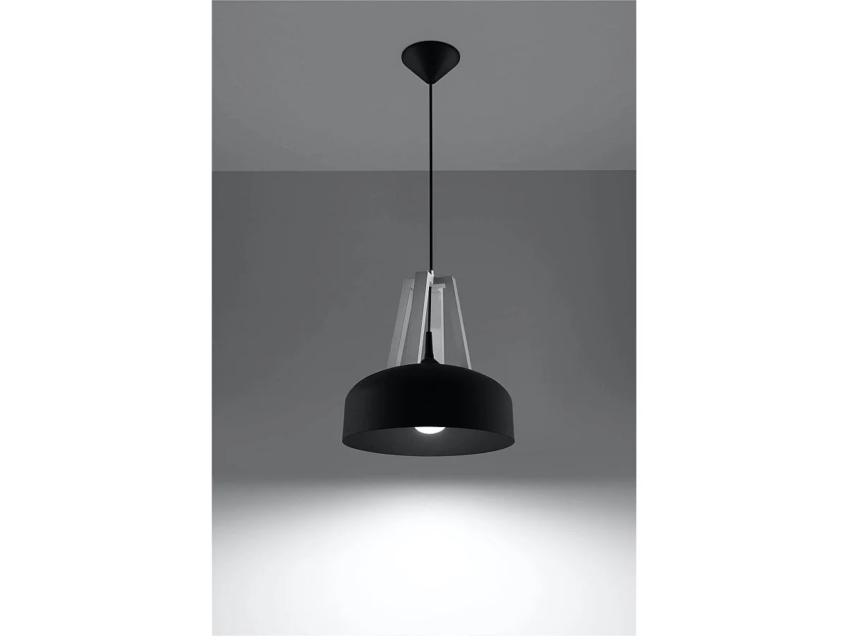 Sollux CASCO - 1 licht Dome Deckenanhänger Schwarz, Weiß, E27