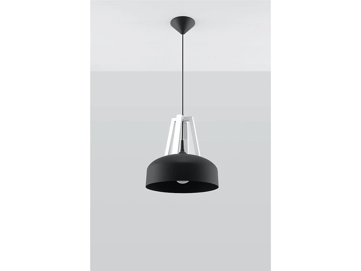 Sollux CASCO - 1 licht Dome Deckenanhänger Schwarz, Weiß, E27