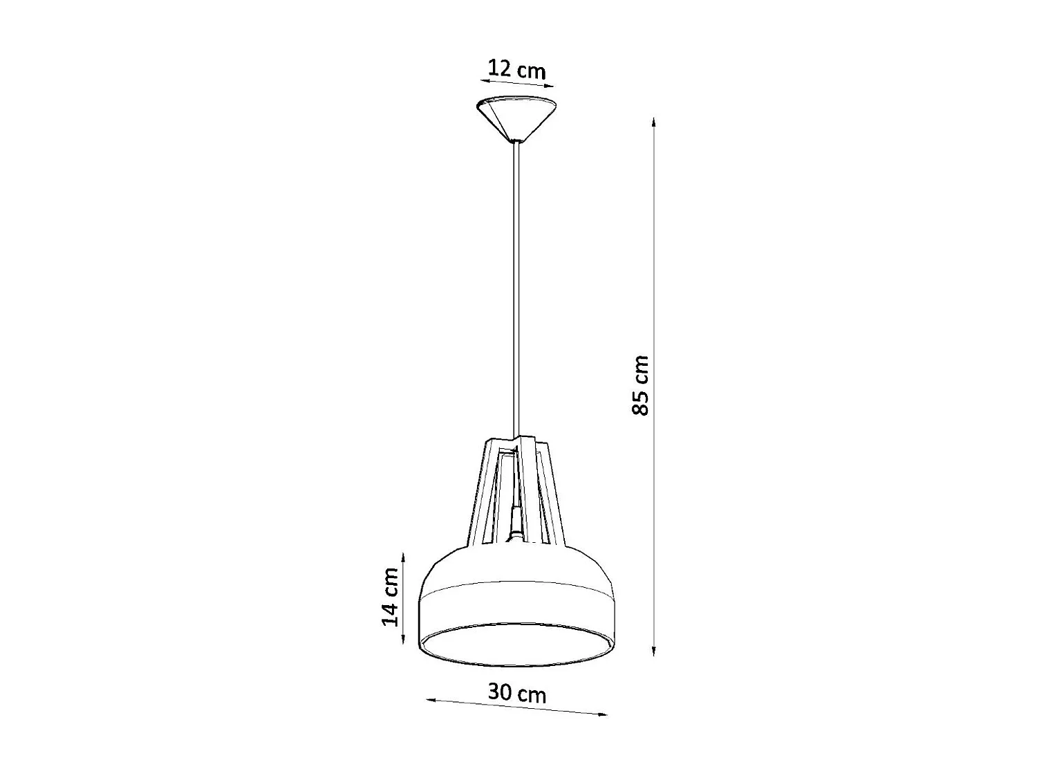 Sollux CASCO - 1 licht Dome Deckenanhänger Schwarz, Weiß, E27