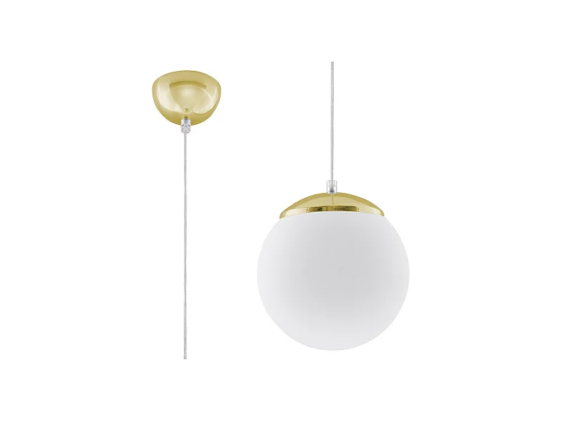 Sollux UGO Suspension Globe Blanc, Or E27