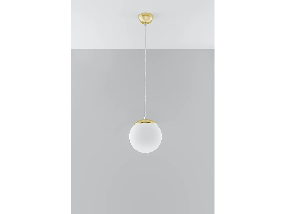 Sollux UGO Suspension Globe Blanc, Or E27