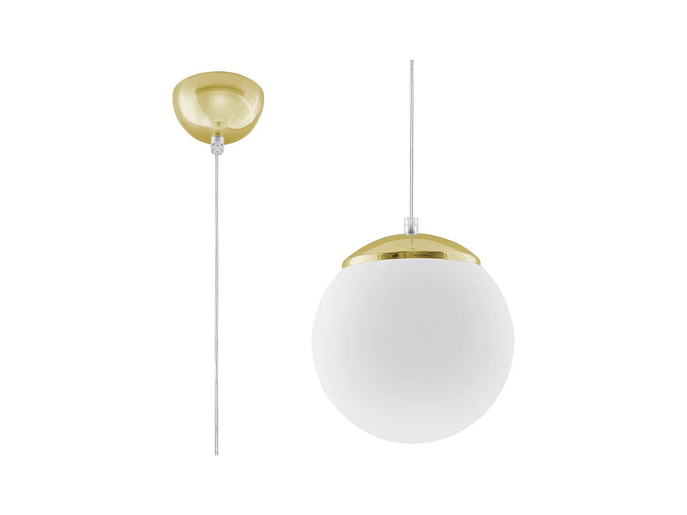 Sollux UGO Suspension Globe Blanc, Or E27